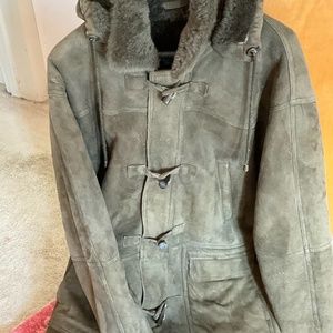 Sawyer of Napa Men’s Suede/Shearling Coat - Excellent Condition!